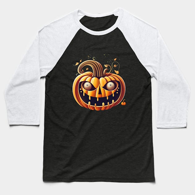 Vintage Halloween Pumpkin 2023. Halloween 2023 Baseball T-Shirt by BukovskyART